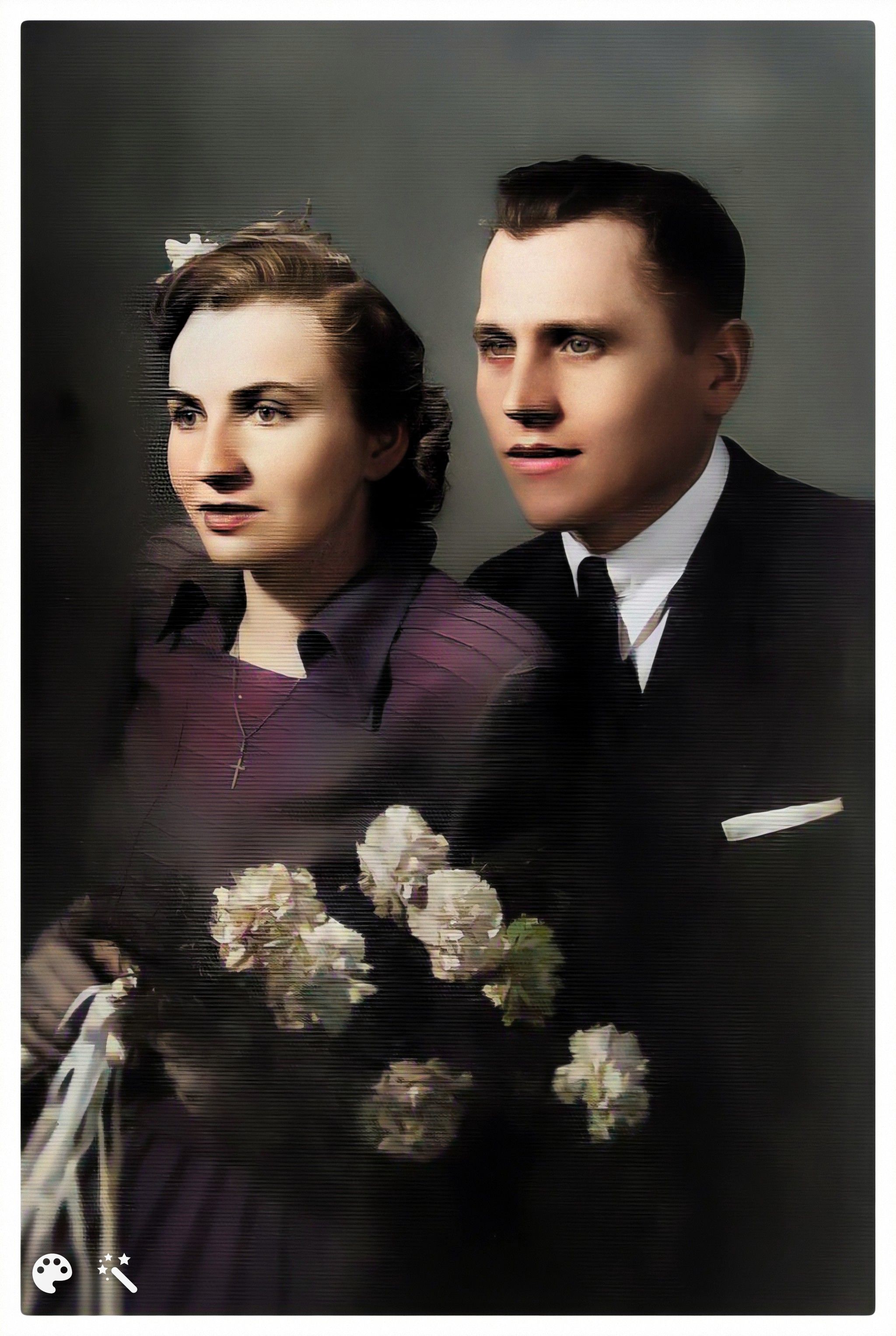 Ślubne zdjęcie Eugenii ze Stanisławem.